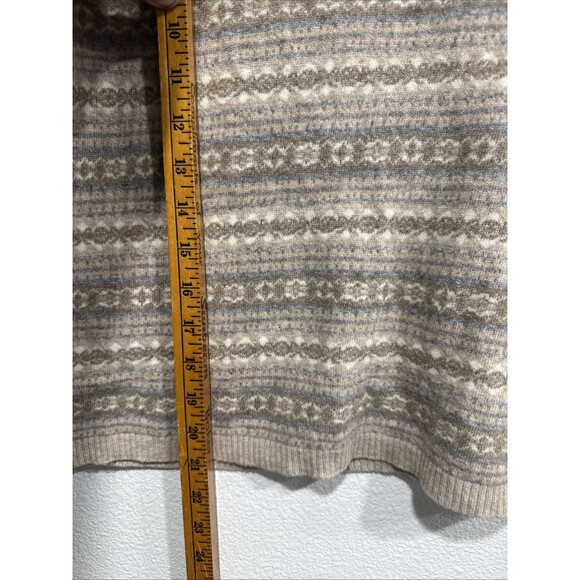 Talbots Sweater Womens Small Fair Isle Tan Wool/Rayon - Picture 6 of 10